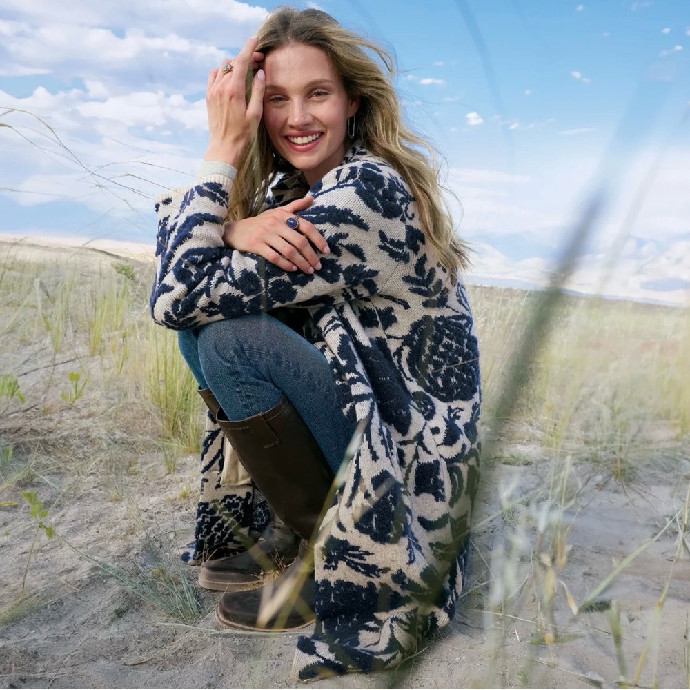 “Grand Gardens Sweater Coat”. New with tags from Sundance.